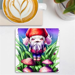 Liberty Cap Mushroom Art Uv Print Square Tile Coaster  by GardenOfOphir