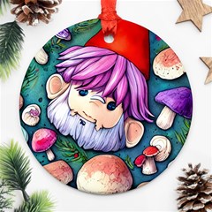 Sacred Mushroom Art Ornament (round) by GardenOfOphir