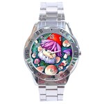 Sacred Mushroom Art Stainless Steel Analogue Watch Front