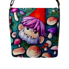 Sacred Mushroom Art Flap Closure Messenger Bag (l) by GardenOfOphir