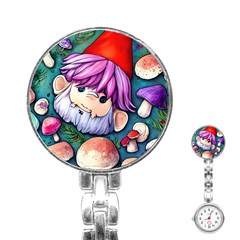 Sacred Mushroom Art Stainless Steel Nurses Watch by GardenOfOphir