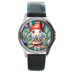 Toadstools For Charm Work Round Metal Watch