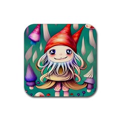 Toadstools For Charm Work Rubber Coaster (Square)