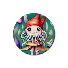 Toadstools For Charm Work Rubber Coaster (Round)