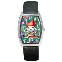 Toadstools For Charm Work Barrel Style Metal Watch