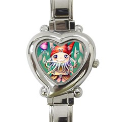 Toadstools For Charm Work Heart Italian Charm Watch by GardenOfOphir