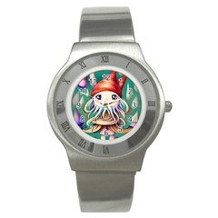 Toadstools For Charm Work Stainless Steel Watch