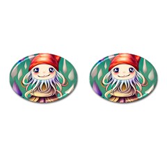 Toadstools For Charm Work Cufflinks (Oval)