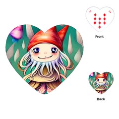 Toadstools For Charm Work Playing Cards Single Design (Heart)