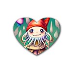 Toadstools For Charm Work Rubber Heart Coaster (4 pack) Front