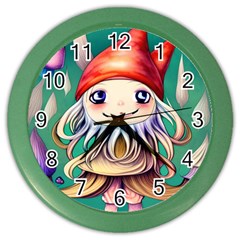 Toadstools For Charm Work Color Wall Clock