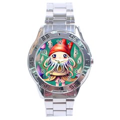 Toadstools For Charm Work Stainless Steel Analogue Watch