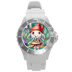 Toadstools For Charm Work Round Plastic Sport Watch (L)