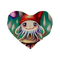 Toadstools For Charm Work Standard 16  Premium Heart Shape Cushions