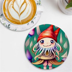 Toadstools For Charm Work UV Print Round Tile Coaster