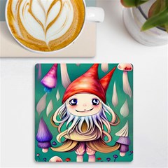 Toadstools For Charm Work UV Print Square Tile Coaster 