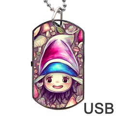 Magic Mushrooms For Conjuring Dog Tag Usb Flash (one Side) by GardenOfOphir