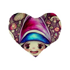 Magic Mushrooms For Conjuring Standard 16  Premium Heart Shape Cushions by GardenOfOphir