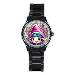 Magic Mushrooms For Conjuring Stainless Steel Round Watch by GardenOfOphir