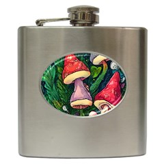 Sacred Mushrooms For Necromancy Hip Flask (6 Oz) by GardenOfOphir