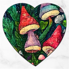 Sacred Mushrooms For Necromancy Jigsaw Puzzle (heart) by GardenOfOphir