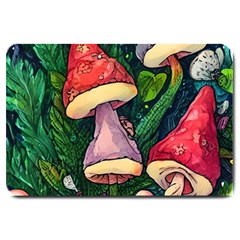 Sacred Mushrooms For Necromancy Large Doormat by GardenOfOphir