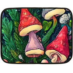 Sacred Mushrooms For Necromancy Fleece Blanket (mini) by GardenOfOphir