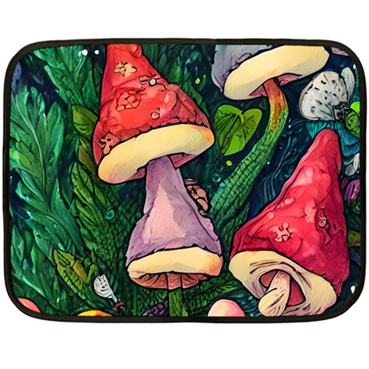 Sacred Mushrooms For Necromancy Fleece Blanket (Mini)