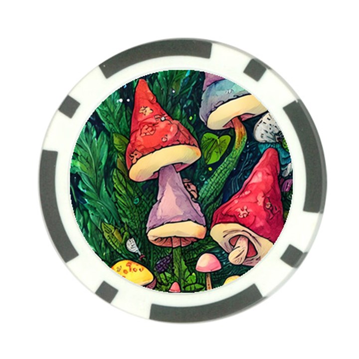 Sacred Mushrooms For Necromancy Poker Chip Card Guard (10 pack)