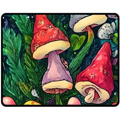 Sacred Mushrooms For Necromancy Fleece Blanket (medium) by GardenOfOphir