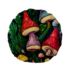 Sacred Mushrooms For Necromancy Standard 15  Premium Flano Round Cushions by GardenOfOphir