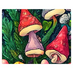 Sacred Mushrooms For Necromancy Premium Plush Fleece Blanket (medium) by GardenOfOphir