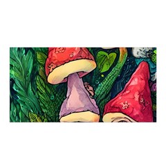 Sacred Mushrooms For Necromancy Satin Wrap 35  X 70  by GardenOfOphir