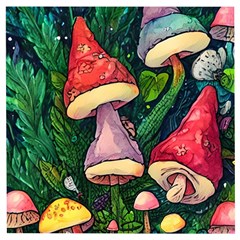 Sacred Mushrooms For Necromancy Wooden Puzzle Square by GardenOfOphir