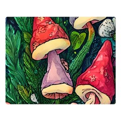 Sacred Mushrooms For Necromancy One Side Premium Plush Fleece Blanket (large) by GardenOfOphir