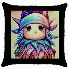 Spell Mojo Enchantress Throw Pillow Case (black) by GardenOfOphir