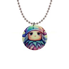 Spell Mojo Enchantress 1  Button Necklace by GardenOfOphir