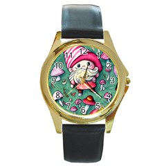 Glamour Enchantment Wizard Round Gold Metal Watch by GardenOfOphir