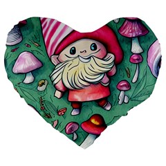 Glamour Enchantment Wizard Large 19  Premium Heart Shape Cushions by GardenOfOphir