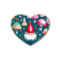 Mushrooms (228) Rubber Coaster (heart) by GardenOfOphir