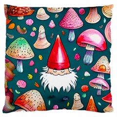 Mushrooms (228) Large Premium Plush Fleece Cushion Case (one Side) by GardenOfOphir