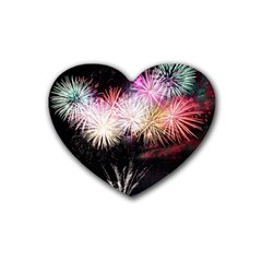 Firework Rubber Coaster (heart) by artworkshop