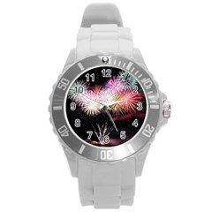 Firework Round Plastic Sport Watch (l) by artworkshop