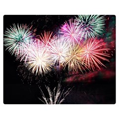 Firework One Side Premium Plush Fleece Blanket (medium) by artworkshop