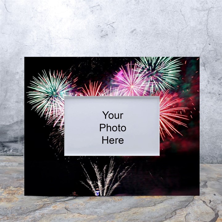 Firework White Tabletop Photo Frame 4 x6 