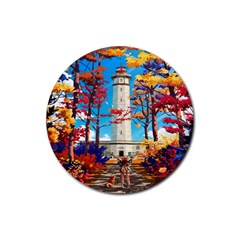 Lighthouse Rubber Round Coaster (4 Pack) by artworkshop