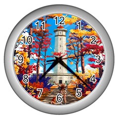 Lighthouse Wall Clock (silver) by artworkshop