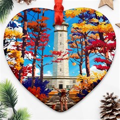 Lighthouse Heart Ornament (two Sides) by artworkshop