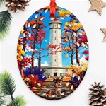 Lighthouse Oval Filigree Ornament (Two Sides) Back