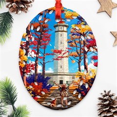 Lighthouse Oval Filigree Ornament (two Sides) by artworkshop